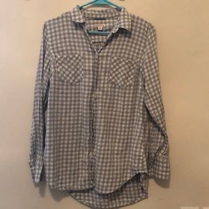 Gray and white flannel